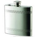 6 Oz. Stainless Steel Rimless Flask w/ Checkered Pattern Border